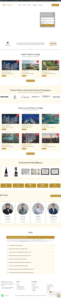 Website Development for Rainbow Properties LLC | Dubai Real Estate Company